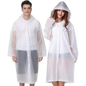 Rain Ponchos for Adults Reusable, 2 Pcs Raincoats Emergency for Women Men